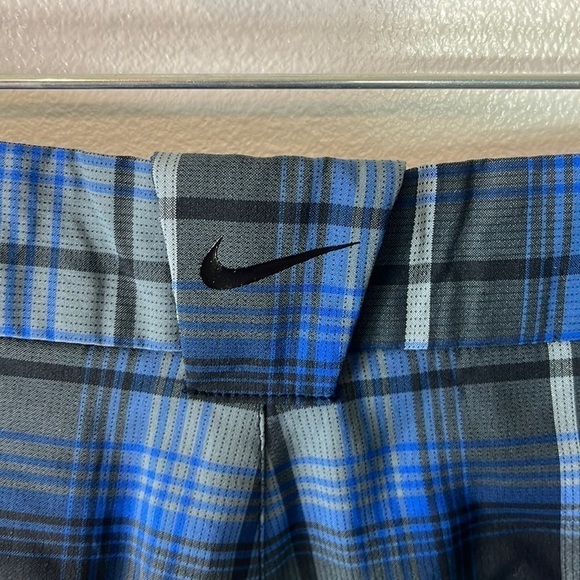 Nike Golf Tour Performance Shorts Men's 32 Blue Plaid Dri-Fit Inseam 11.75" - Picture 10 of 13